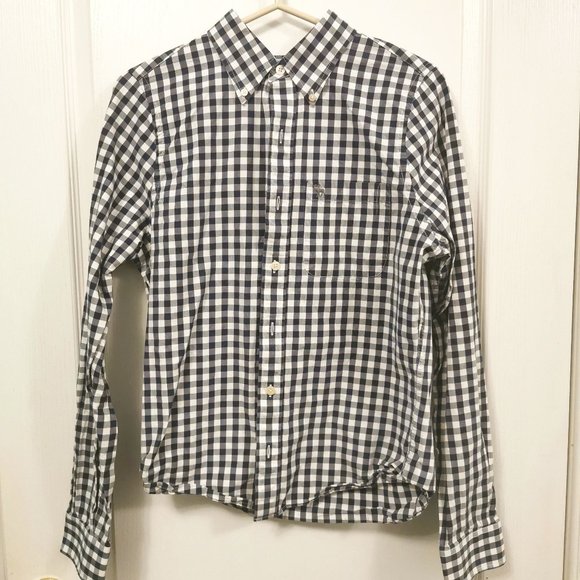 A&F Checkered-Pattern Long-Sleeve Button Up - Picture 1 of 6